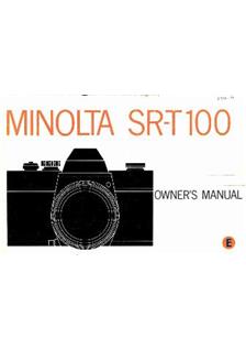 Minolta SRT 100 manual. Camera Instructions.